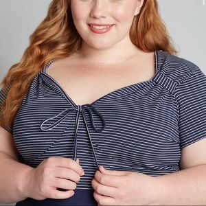 Brand New Never Worn Let's Sail Away Knit Top By royal monk. Navy Blue. XL